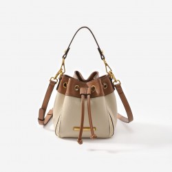 2025 New Niche Round Crossbody Bag - Color Block Bucket Bag, Women's Versatile Top-Handle Bag