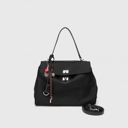 2025 New Rodeo Kelly Bag - Nylon & Leather Patchwork Top-Handle Bag, Women's Underarm Clutch with Lock