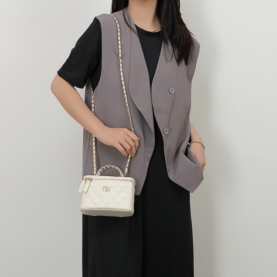 High-End Quilted Chanel-Style Chain Box Bag - Exquisite Mini Crossbody Bag, 2025 New Versatile Design