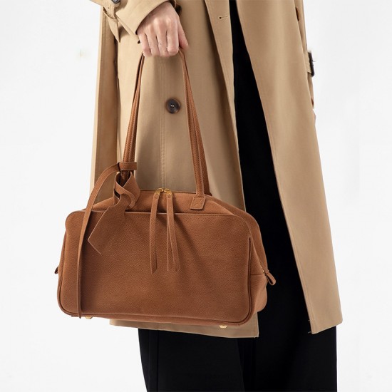 2025 New Genuine Leather Rodeo Boston Bag - Large Capacity Work Bag, Women's Crossbody Pillow Bag